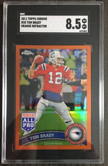 2011 Topps Chrome Tom Brady Orange Refractor SGC 8.5