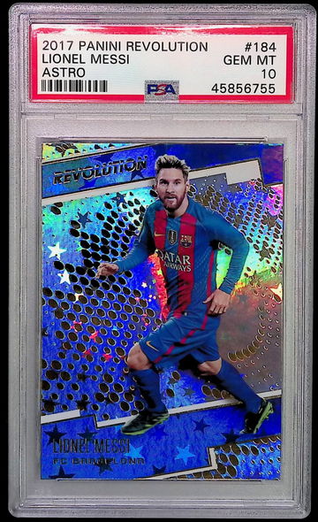 (POP 10) 2017 Panini Revolution #184 Astro Lionel Messi PSA 10