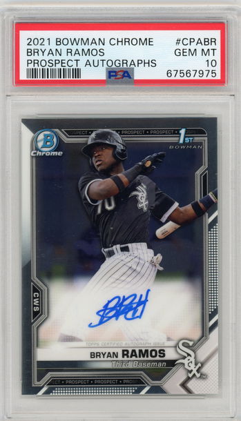 2021 Bowman Chrome Bryan Ramos Prospect Auto #CPABR PSA 10 GEM MINT White Sox