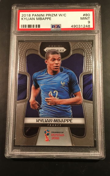 2018 Panini Prizm Kylian Mbappe World Cup PSA 9