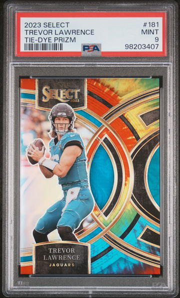2023 Panini Select Prizm Tie Dye Trevor Lawrence #181 /25 PSA 9
