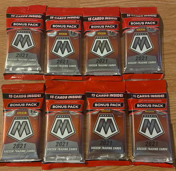 2021 Panini Mosaic Soccer Cello Pack Lot of 8