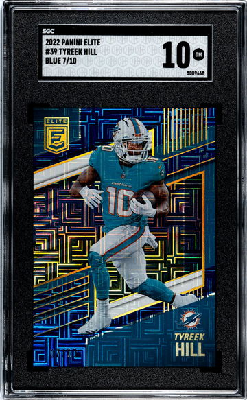 2022 Panini Donruss Elite Blue Tyreek Hill #39 /10 SGC 10