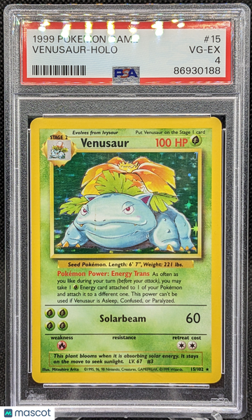 1999 Pokemon Venusaur Holo #15 PSA 4