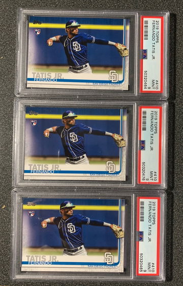 2019 Fernando Tatis Jr. Rookie 410  PSA 9 Lot of 3