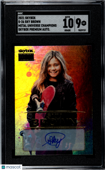 2021 Skybox Metal Universe Champions Sky Brown #S-26 Premium Autograph SGC 9 Auto 10