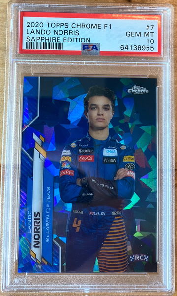 2020 Topps Chrome F1 Lando Norris Sapphire  PSA 10
