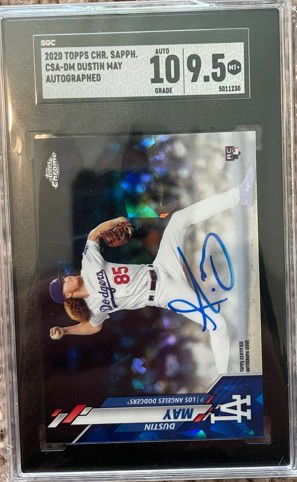 2020 Topps Chrome SAPPHIRE Dustin May Autograph SGC 9.5/10 Auto