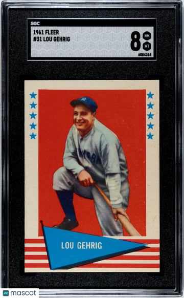 1961 Fleer #31 Lou Gehrig SGC 8 NM-MT HOF