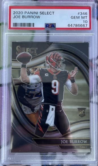 2020 Panini Select Joe Burrow Field Level Rookie Card PSA 10 