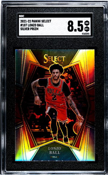 2021-22 Panini Select Silver Prizm Lonzo Ball #107 Premier Level SGC 8.5
