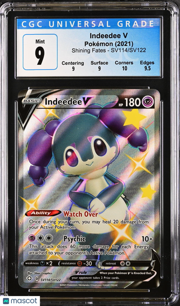 2021 Pokémon Shining Fates Indeedee V Shiny Vault CGC 9 #SV114/SV122