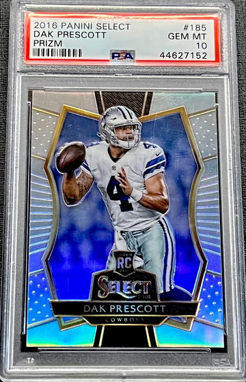2016 Dak Prescott Panini Select Prizm #185 PSA 10 GEM MINT Rookie Card RC Dallas Cowboys