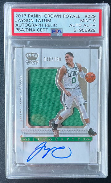 2017 Crown Royale Jayson Tatum Silhouettes RPA /199 PSA 9