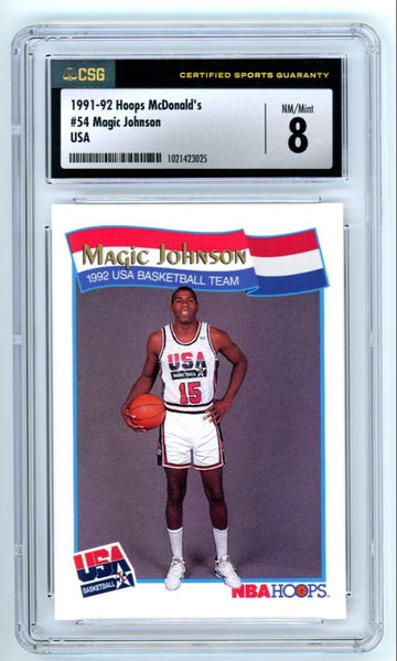 1991-92 Hoops McDonald's Magic Johnson #54 CSG 8 NM-MT USA