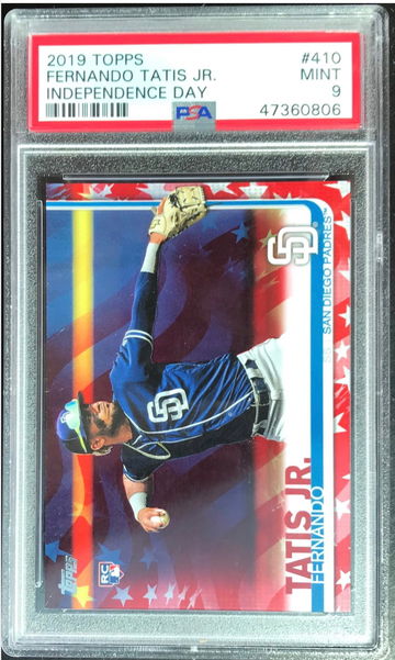 2019 Topps Series 2 Fernando Tatis Jr. RC Independence Day #410 48/76 PSA 9