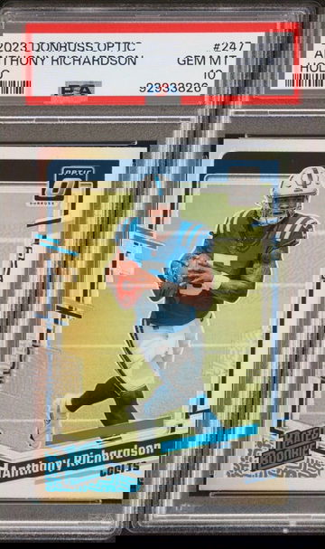 2023 Panini Optic PSA 10 GEM - Anthony Richardson Silver Holo Rated Rookie RC SP