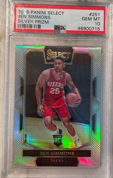 2016 Panini Select Ben Simmons Courtside Silver Prizm PSA 10 Gem Mint 