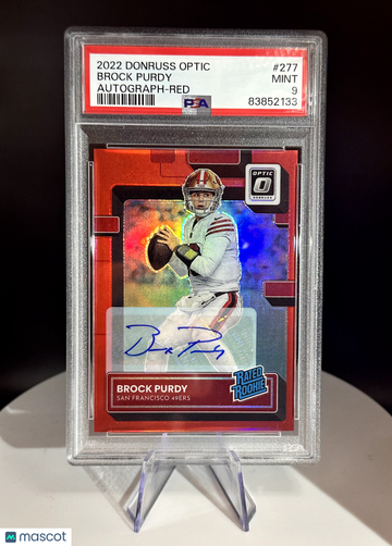 2022 Panini Donruss Optic BROCK PURDY Red Rated Rookie Auto /75 RC 49ers PSA 9🚀
