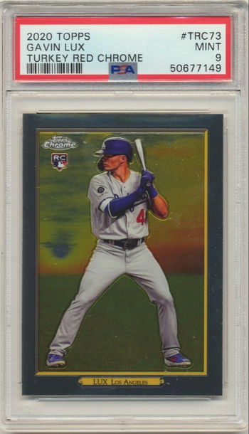 PSA 9 MINT! GAVIN LUX 2020 TOPPS TURKEY RED CHROME ROOKIE CARD DODGERS RC #TRC73