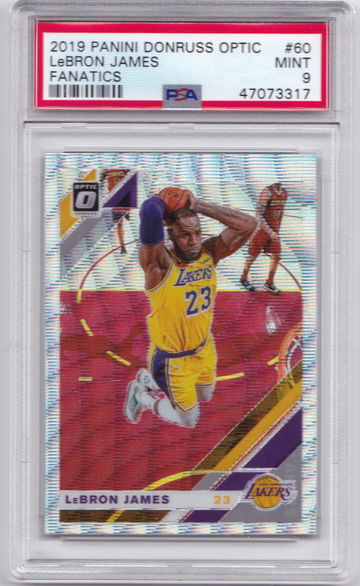LeBron James 2019 Optic Fanatics Silver Wave PSA 9