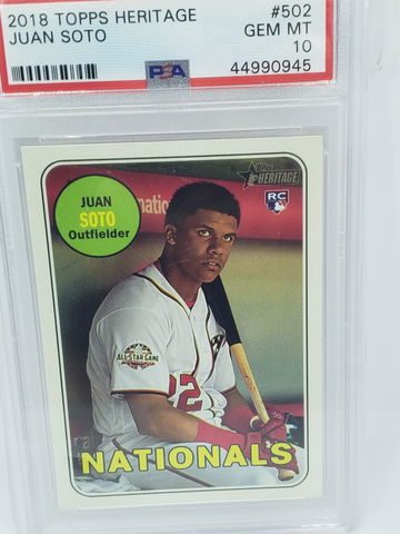 2018 topps heritage juan soto psa 10