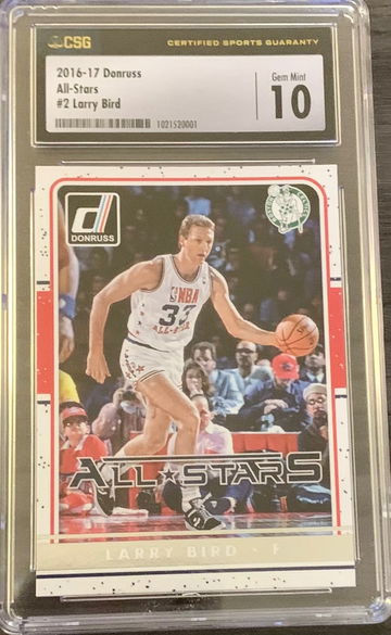 2016-17 Panini Donruss Basketball All Stars Larry Bird #2 Graded CSG 10 GM Gem Mint RARE ☘️