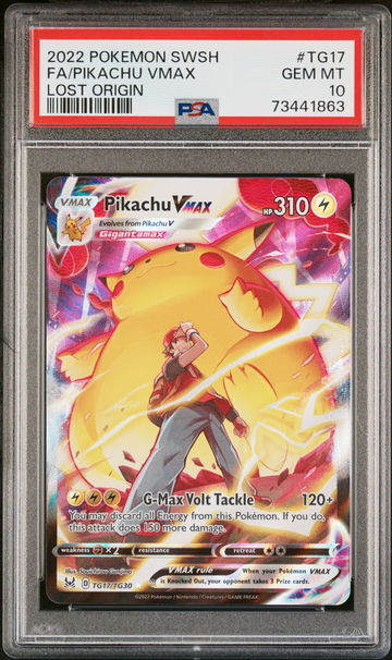 2022 Pokemon Sword and Shield Lost Origin Trainer Gallery Pikachu Vmax #TG17 PSA 10