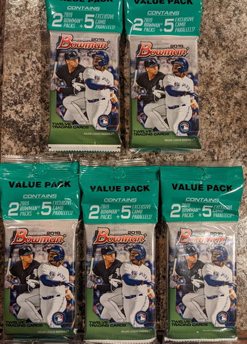 (5) 2019 Bowman Value Pack lot Wander Franco