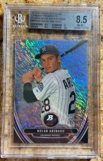 2013 Bowman Platinum Nolan Arenado RC Rookie Ice Refractor /10 BGS 8.5 