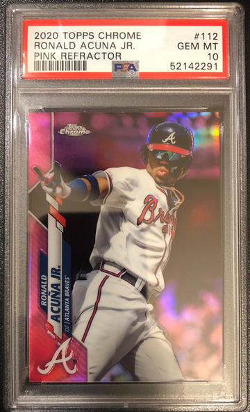 2020 Topps Chrome #112 Ronald Acuna Jr Pink Refractor PSA 10 GEM MINT