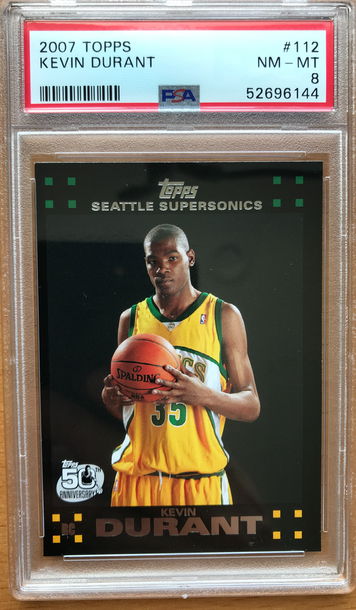 2007-08 Topps KEVIN DURANT Rookie Card #112 BLACK BORDER NM-MINT PSA 8