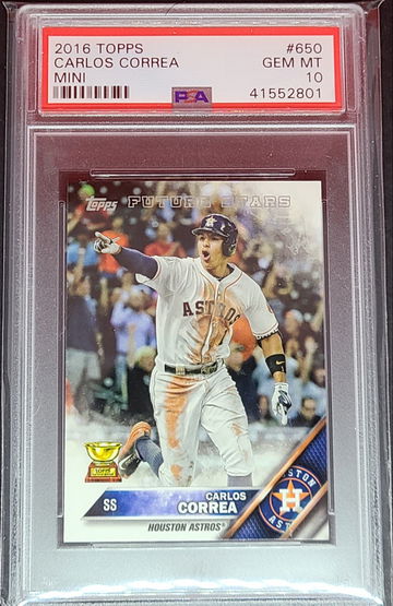 2016 Topps #650 Carlos Correa Mini PSA Gem Mint 10