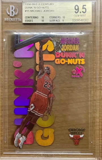 1998-1999 Skybox E-X century dunk n go nuts Michael Jordan