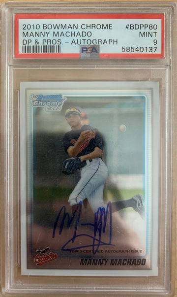 2010 Manny Machado Bowman Chrome 1st Auto BCPP80 PSA 98 Mint Autograph