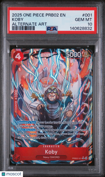 Premium Booster -The Best- Vol. 2 (PRB-02) Koby Holo Rare (Alternate Art) PSA 10 #PRB02-001