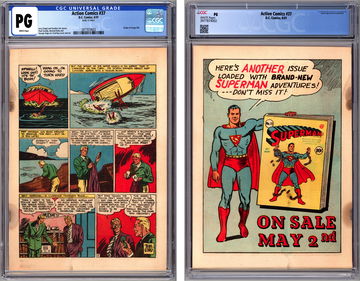 ACTION COMICS #37 CGC-PG *SINGLE PG 11 ONLY* SUPERMAN #11 AD PG JERRY SIEGEL 1941