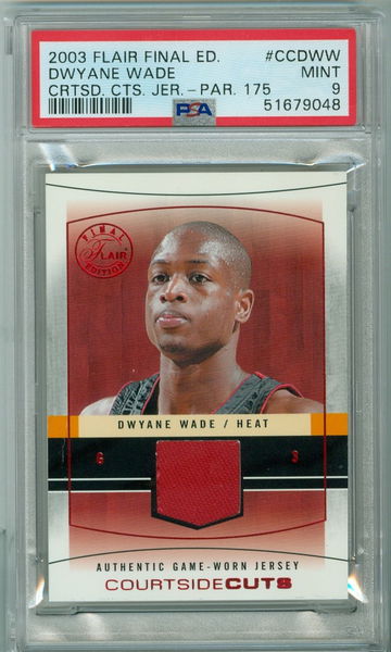 Dwyane Wade 2003 Flair Final Edition Courtside Cuts Jersey #CC-DWW PSA 9 /175 Rookie RC POP 1