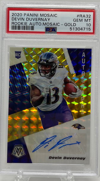 2020 Panini Mosaic Devin Duvernay RC 8/10  Gold Prizm SSP 