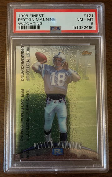 1998 Finest Peyton Manning #121 with coating PSA 8