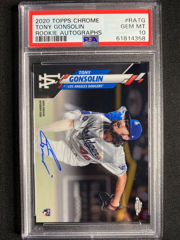 2020 Topps Tony Gonsolin Topps Chrome Rookie Auto #RATG PSA 10 RC