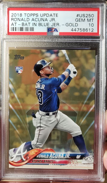 2018 Topps Update Ronald Acuna Gold RC #1806/2018 PSA 10