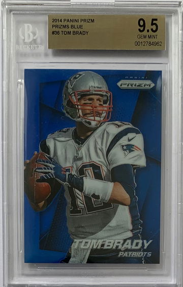2014 Prizm Tom Brady #36 BLUE Prizm BGS 9.5 LOW POP 