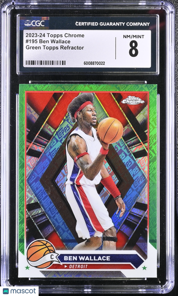 2023-24 Topps Chrome Ben Wallace #195 Green Topps Refractor CGC 8