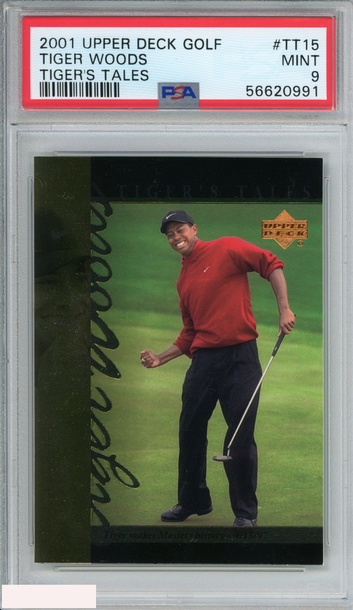 2001 UPPER DECK TIGERS TALES TIGER WOODS #TT15 ROOKIE RC PSA 9 MINT