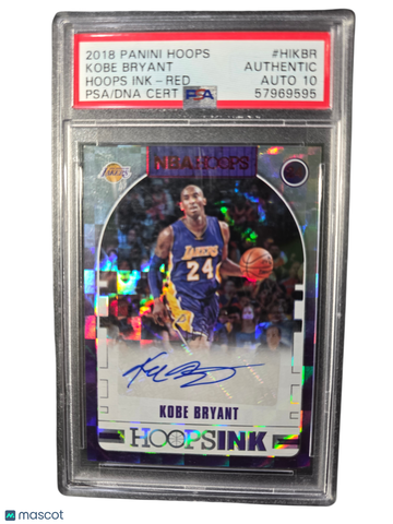 2018 Panini Hoops Hoops Ink Kobe Bryant #HIKBR Red PSA A Auto 10