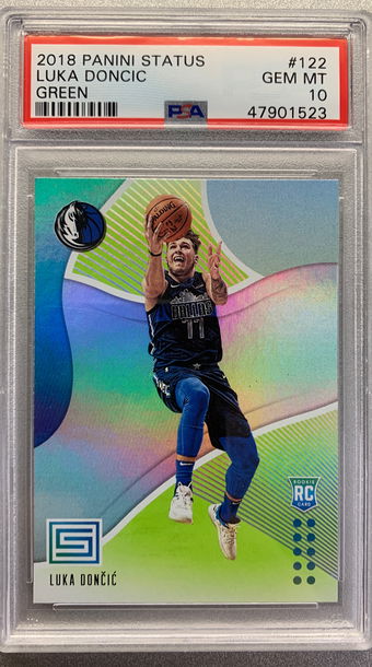 LUKA DONCIC 2018 PANINI STATUS GREEN SP ROOKIE PSA 10 GEM MINT