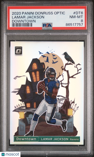 LAMAR JACKSON 2020 Donruss Optic Downtown Case Hit SSP #DT6 PSA 8 RAVENS