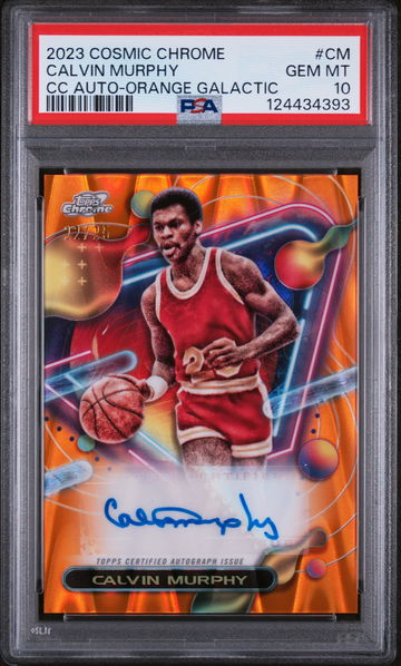 2023 Topps Cosmic Chrome Cosmic Chrome Autograph Orange Galactic Calvin Murphy #CM /25 PSA 10