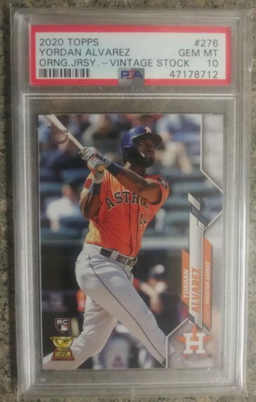 2020 Topps Series 1 Yordan Alvarez Rc Vintage Stock /99 PSA 10